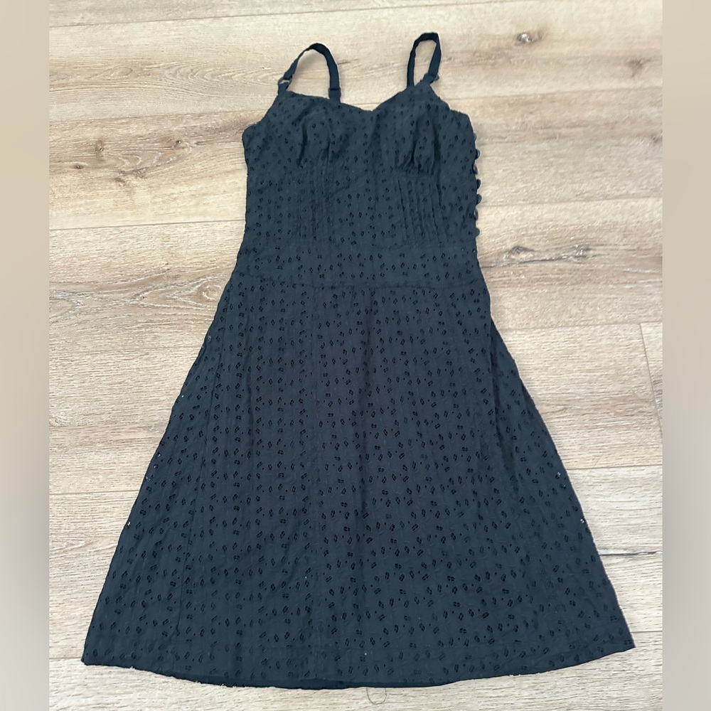 Luella 100 percent cotton Black Eyelet Zipper Back dress 5 - Picture 2 of 11